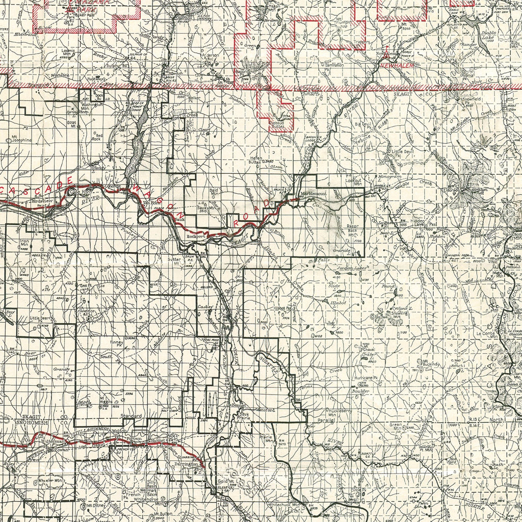 Vintage Map of Mt. Baker National Forest 1931