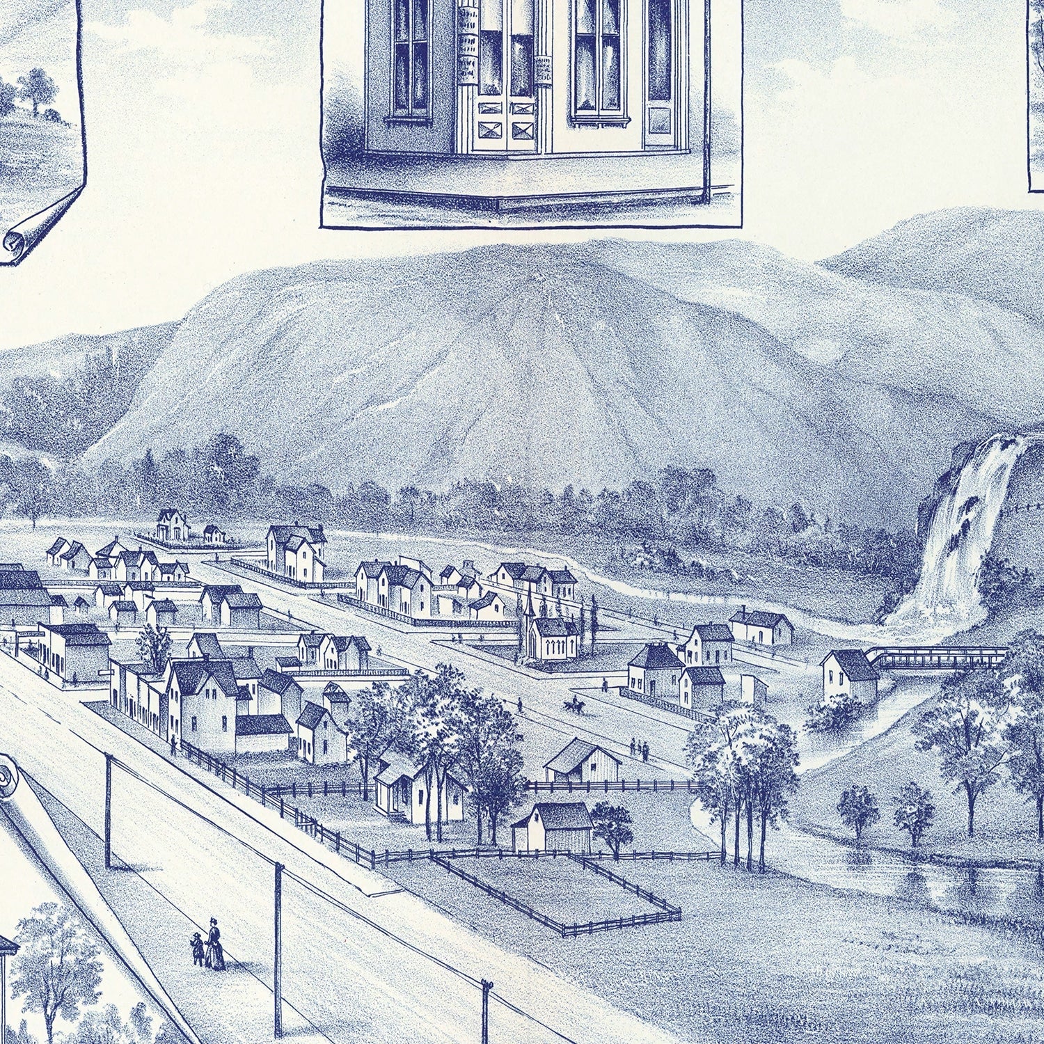Vintage Map of Pataha City, Washington 1889