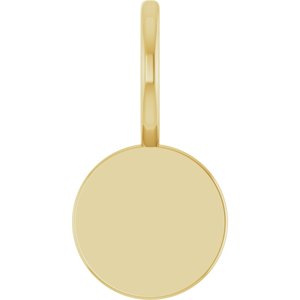 14K Yellow Gold Engravable Disc Charm/Pendant