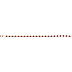 14K Rose Gold Natural Mozambique Garnet 7 1/4" Line Bracelet – image 2