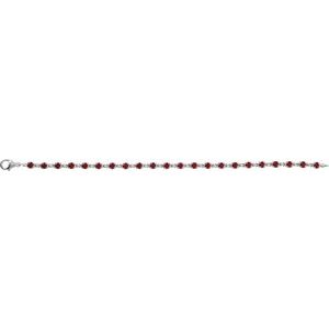 Sterling Silver Natural Mozambique Garnet 7 1/4" Line Bracelet – image 2