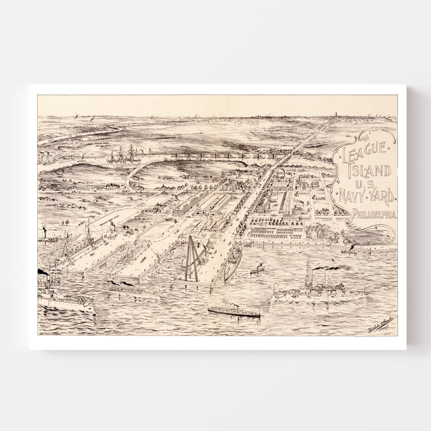 Vintage Map of Philadelphia, Pennsylvania 1897