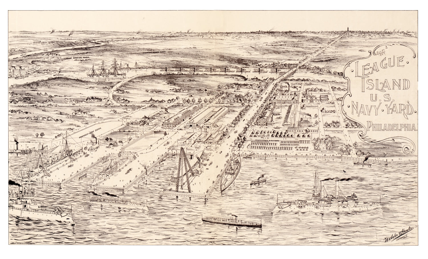 Vintage Map of Philadelphia, Pennsylvania 1897