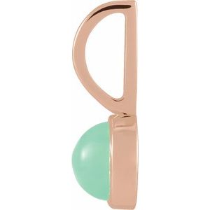 14K Rose Gold Natural Chrysoprase Charm/Pendant – image 2