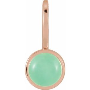 14K Rose Gold Natural Chrysoprase Charm/Pendant