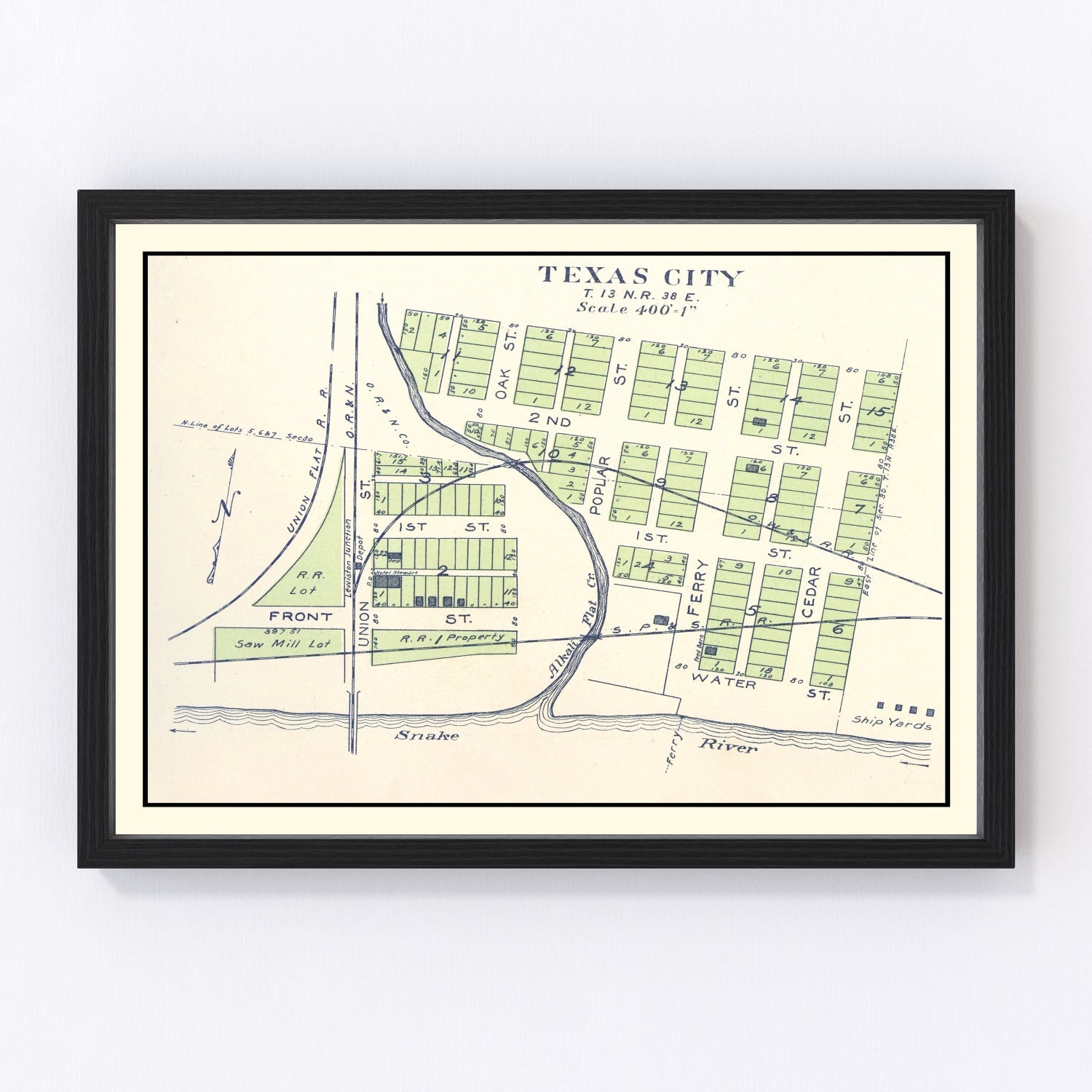 Vintage Map of Texas City, Washington 1910