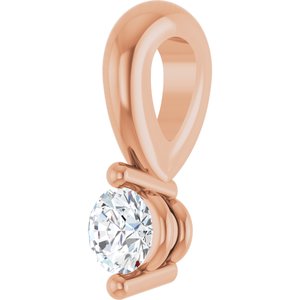 14K Rose Gold .03 CT Lab-Grown Diamond Pendant