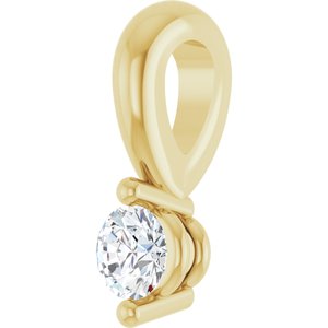 14K Yellow Gold .03 CT Lab-Grown Diamond Pendant