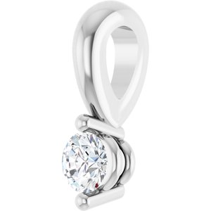 14K White Gold .03 CT Lab-Grown Diamond Pendant