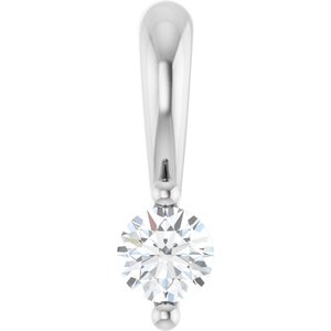 14K White Gold .03 CT Natural Diamond Pendant
