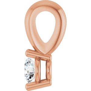 14K Rose Gold .03 CT Lab-Grown Diamond Pendant