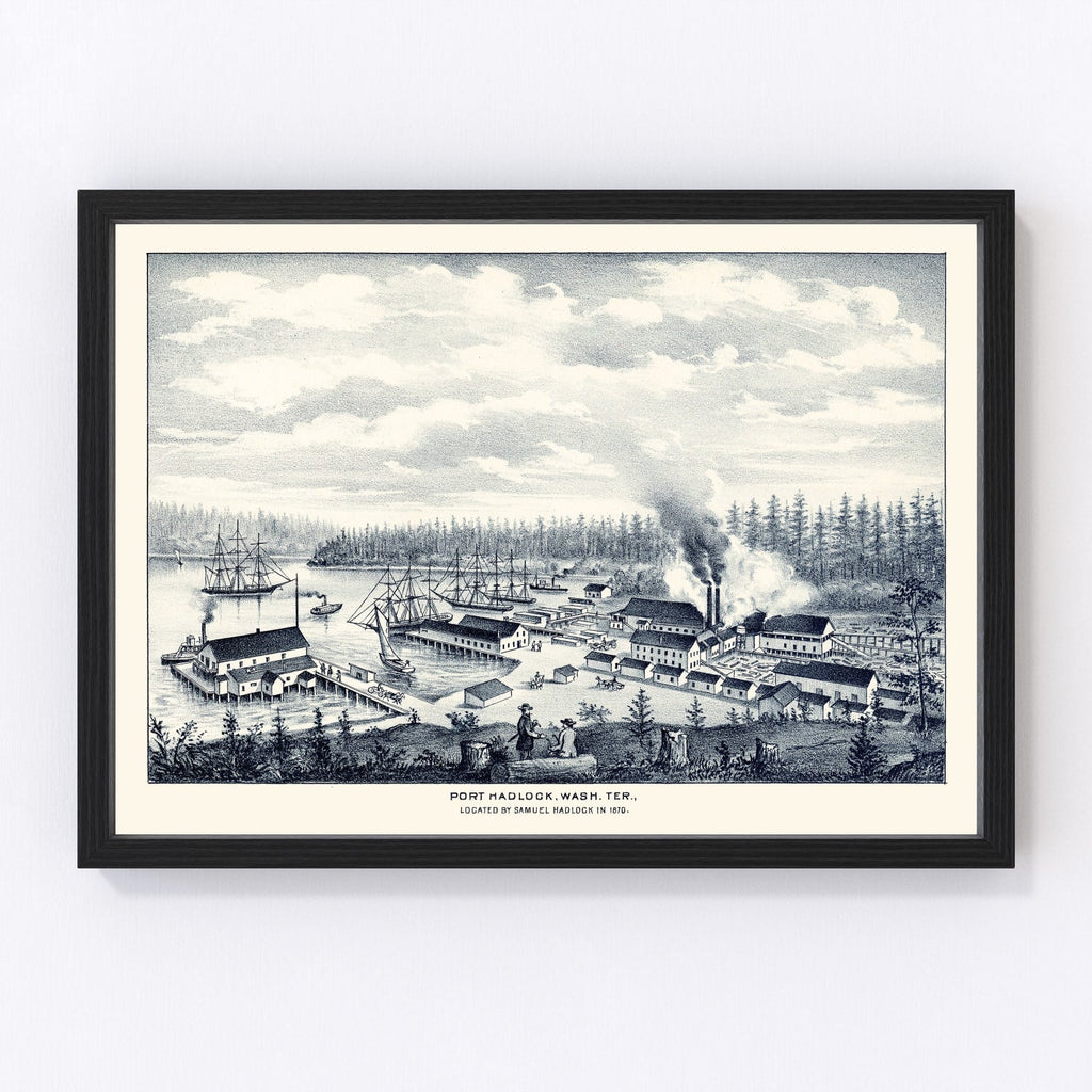 Vintage Map of Port Hadlock, Washington 1889