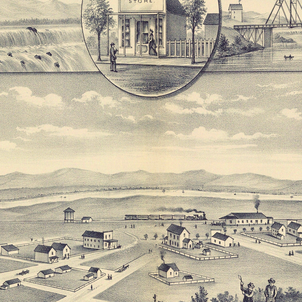 Vintage Map of Prosser, Washington 1889