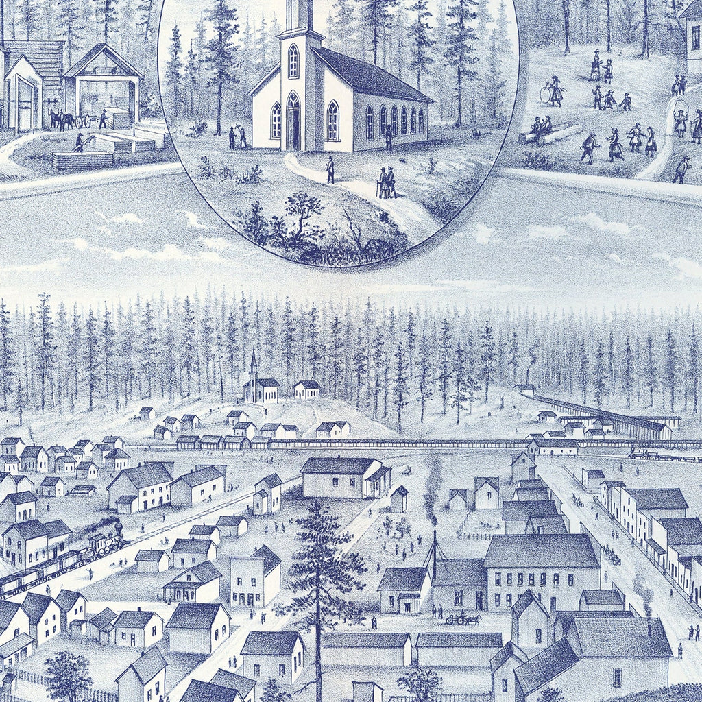 Vintage Map of Roslyn, Washington 1889
