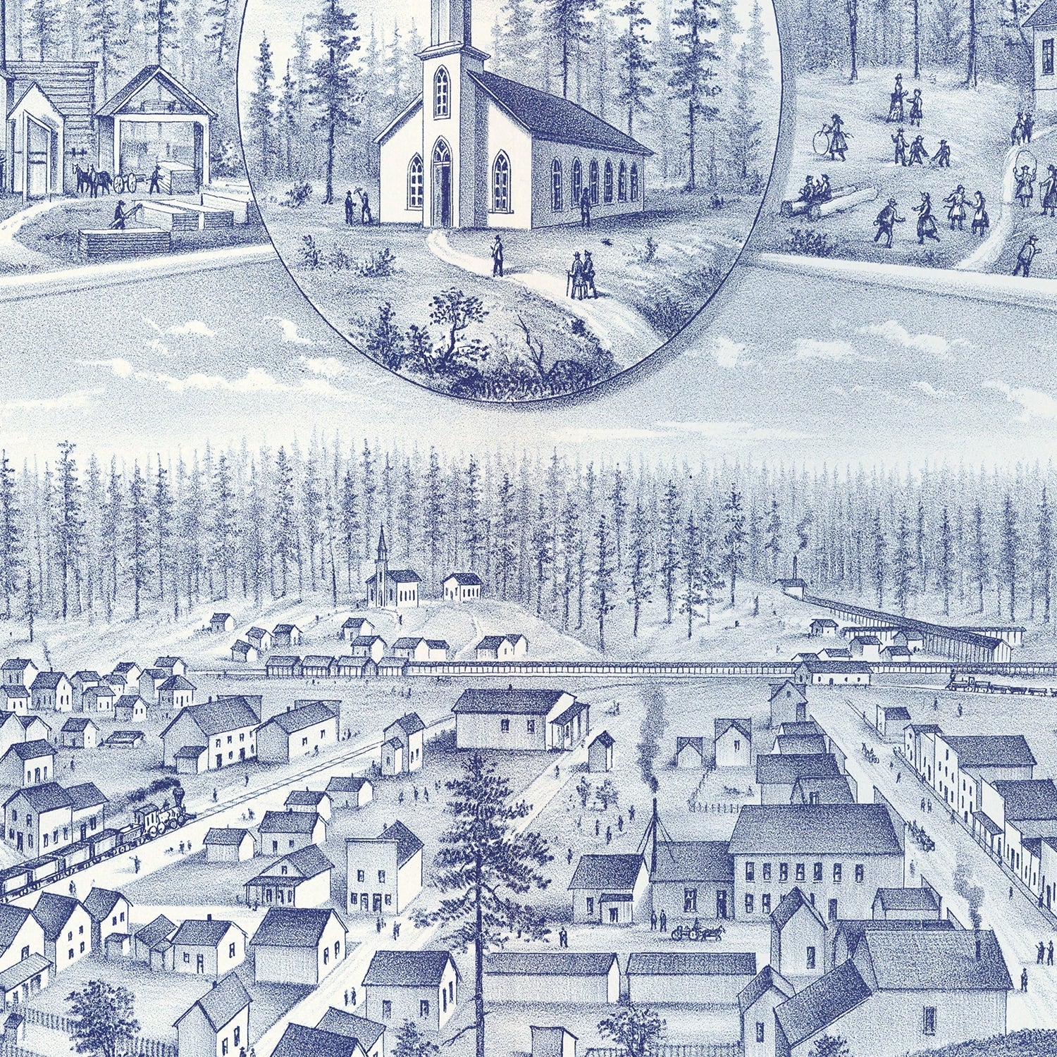 Vintage Map of Roslyn, Washington 1889