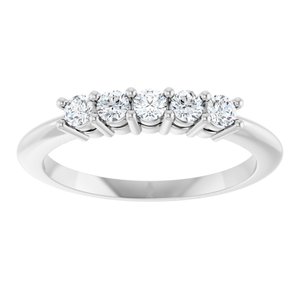 Platinum 1/3 CTW Natural Diamond Five-Stone Anniversary Band