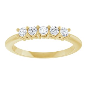 14K Yellow 1/3 CTW Natural Diamond Five-Stone Anniversary Band