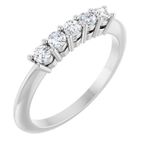 Platinum 1/3 CTW Natural Diamond Five-Stone Anniversary Band