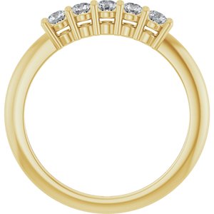 14K Yellow 1/3 CTW Natural Diamond Five-Stone Anniversary Band