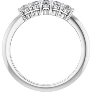 Platinum 1/3 CTW Natural Diamond Five-Stone Anniversary Band