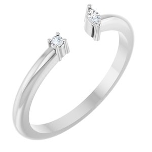 14K White Gold .04 CTW Natural Diamond Negative Space Ring