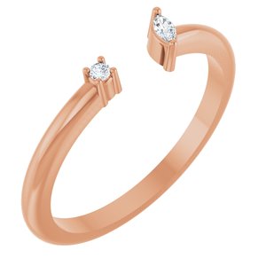 14K Rose Gold .04 CTW Natural Diamond Negative Space Ring