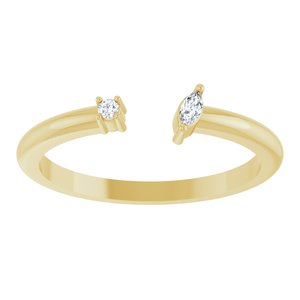 14K Yellow Gold .04 CTW Natural Diamond Negative Space Ring