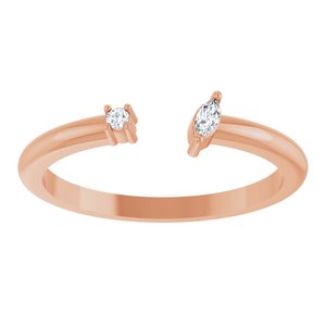 14K Rose Gold .04 CTW Natural Diamond Negative Space Ring