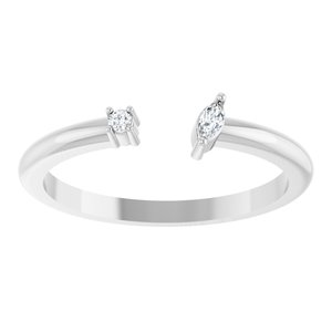 14K White Gold .04 CTW Natural Diamond Negative Space Ring