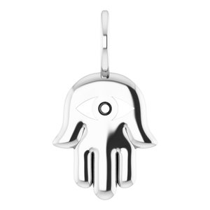 Platinum 1.7 mm Round Hamsa Hand Charm/Pendant Mounting – image 2