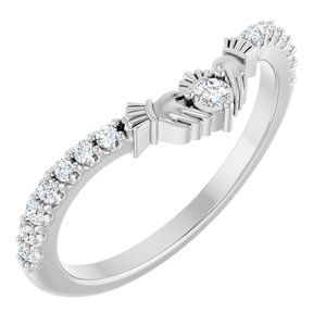 Platinum 1/5 CTW Natural Diamond Claddagh Contour Band