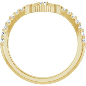 14K Yellow 1/5 CTW Natural Diamond Claddagh Contour Band