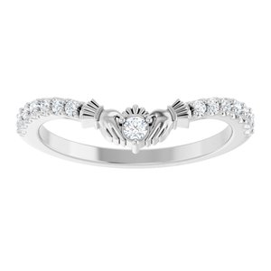 Platinum 1/5 CTW Lab-Grown Diamond Claddagh Contour Band