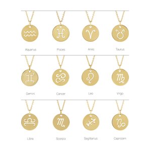 14K Yellow Gold Scorpio Zodiac Disc 16-18" Necklace – image 2