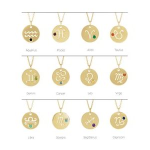 Zodiac Disc Necklace or Pendant
