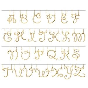 Script Initial Necklace or Center