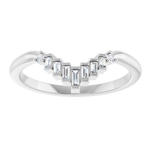 Platinum .08 CTW Natural Diamond Contour Band