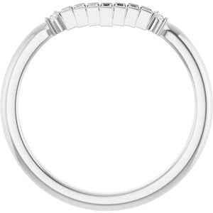 Platinum .08 CTW Natural Diamond Contour Band
