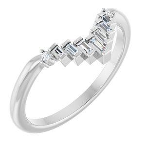 Platinum .08 CTW Natural Diamond Contour Band