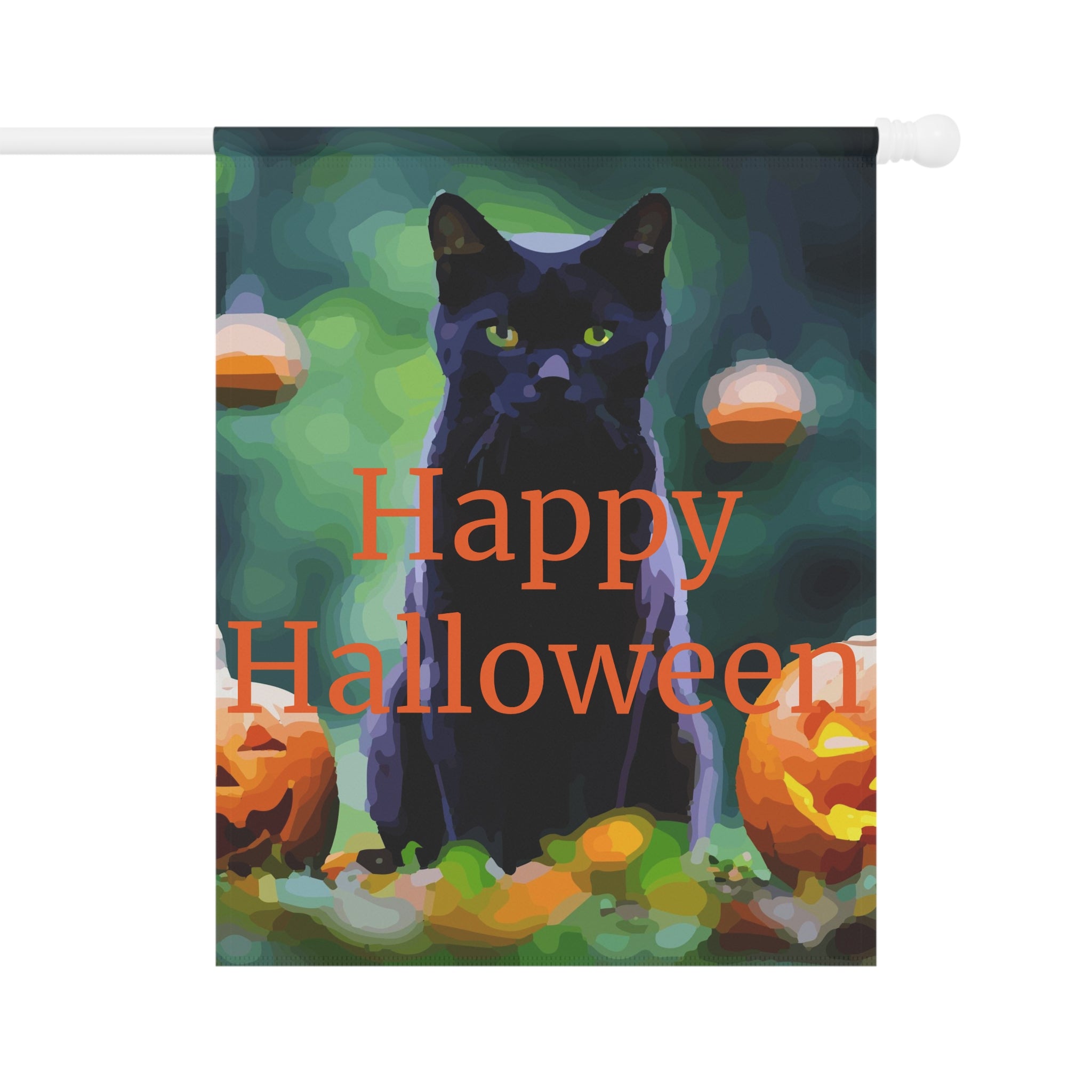 Garden Flag - Happy Halloween Black Cat Outdoor Decor