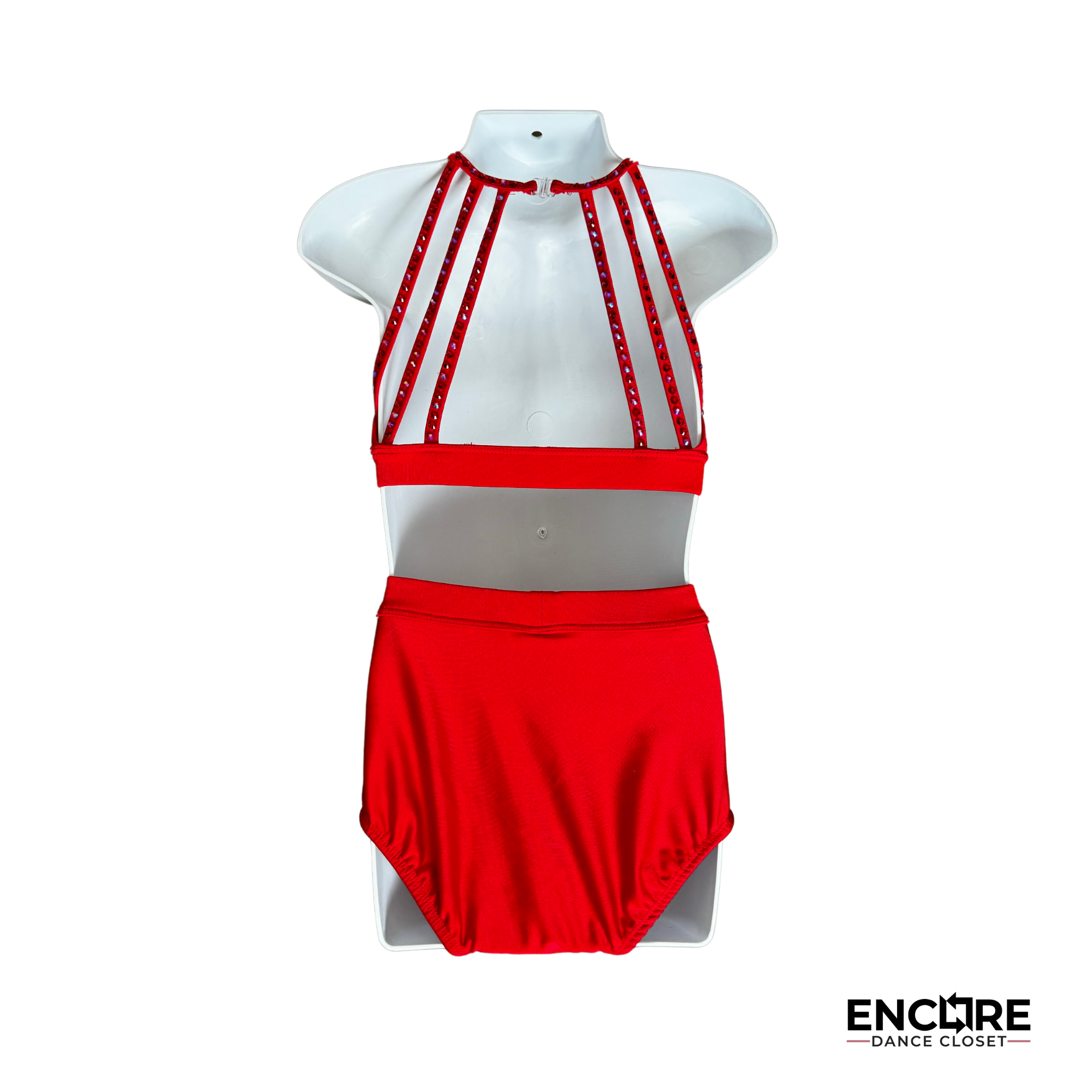 Red Rhinestone Two-Piece Set
