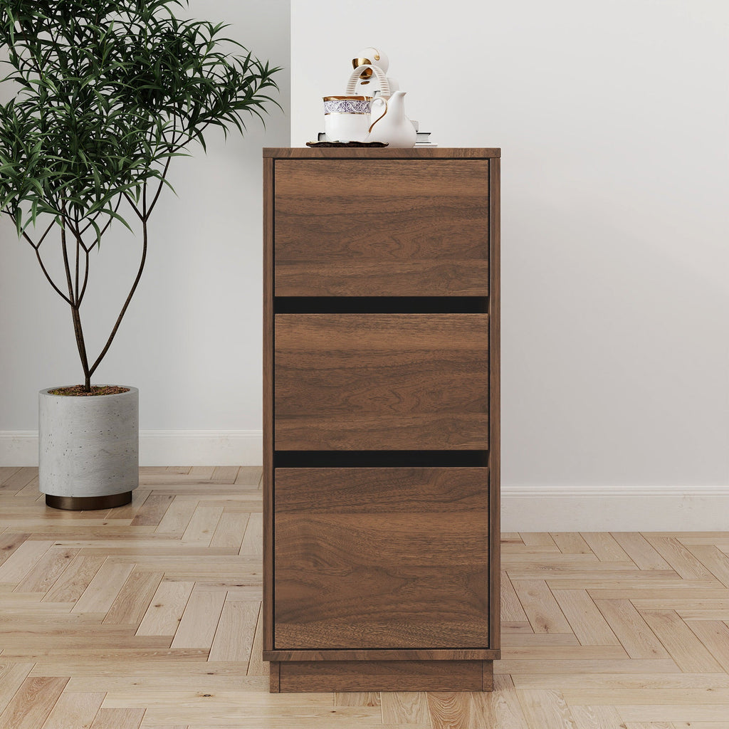 Kitchen Sideboard, Small  Countertop Organizer, Tabletop Cabinet with 2 Glass Sliding Door,3 Side Drawers & 1 small display shelves, Counter Cabinet for Kitchen, Living Room, Dinning Area