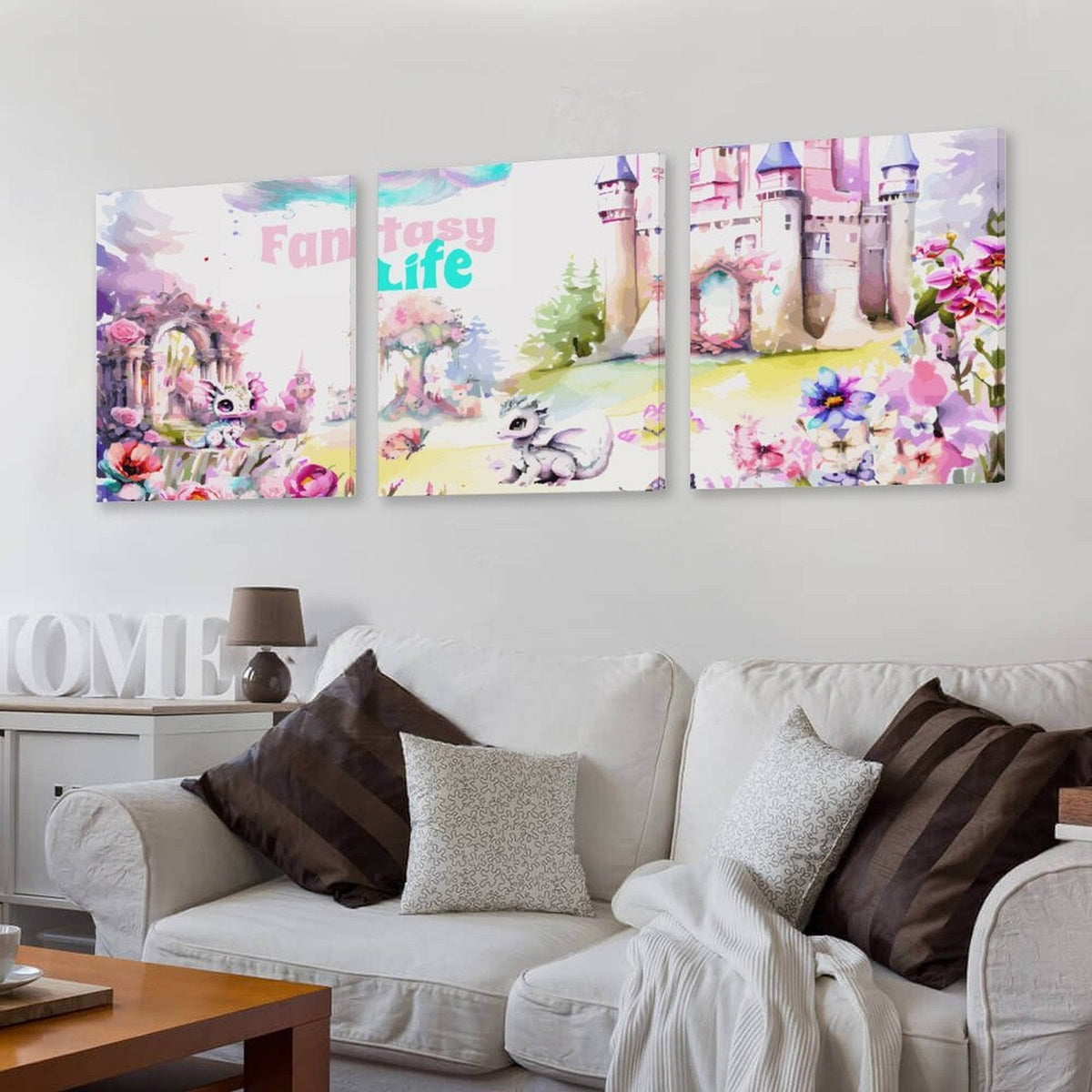 Fantasy Life Design 3-piece Wall Art with Decorative Frame - 16" × 20" | Ships from USA