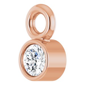 14K Rose Gold .02 CT Lab-Grown Diamond Bezel-Set Dangle