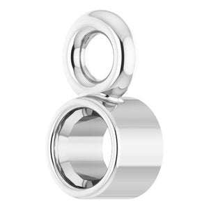 18K White Gold 1.75 mm Round Bezel-Set Dangle