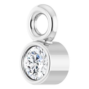Platinum .02 CT Natural Diamond Dangle