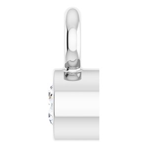 Platinum .02 CT Lab-Grown Diamond Bezel-Set Dangle