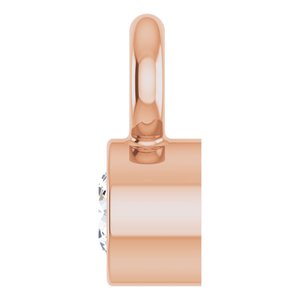 14K Rose Gold .02 CT Lab-Grown Diamond Bezel-Set Dangle