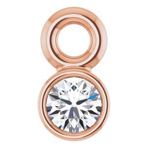 14K Rose Gold .02 CT Lab-Grown Diamond Bezel-Set Dangle