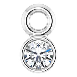 14K White Gold .02 CT Lab-Grown Diamond Bezel-Set Dangle